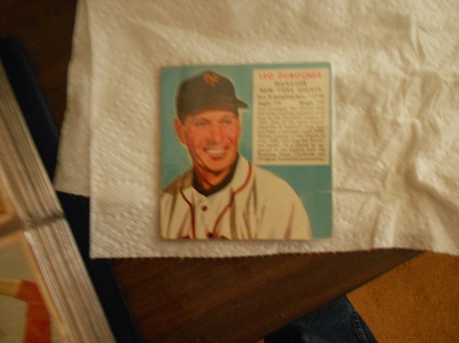 1952 Red Man Chewing Tobacco Leo Durocher baseball card (Manager of the New York Giants)