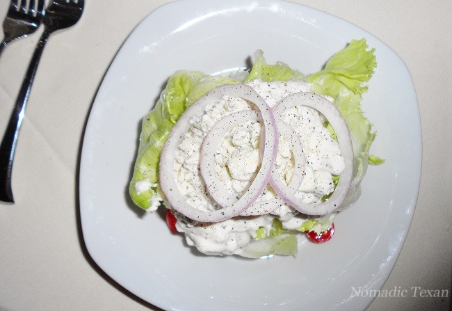 Wedge with Bleu Cheese Salad Dressing 