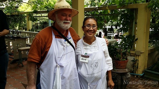 Tam of the Amita Thai Cooking School in Bangkok Thailand and The Nomadic Texan 
