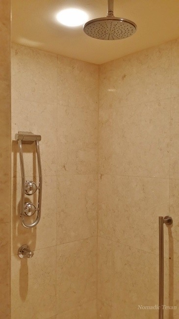 Left Side of Shower as You Enter With Two More Heads