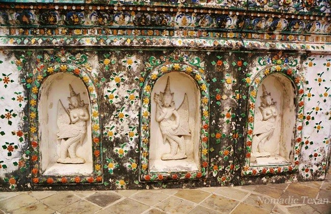 Detail of the Porcelain Filled Wall of Wat Arun