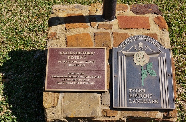 An Historical Plaque at One of The Homes on The Azalea Trail